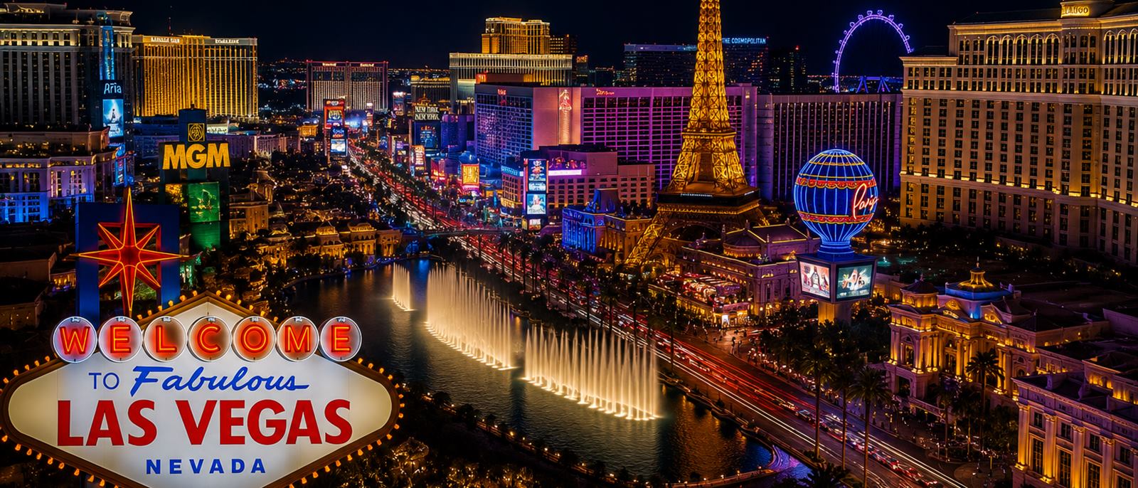 Las Vegas strip at night